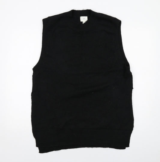 H&M Womens Black Round Neck Acrylic Vest Jumper Size S