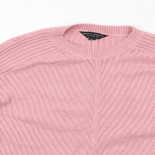 Dorothy Perkins Womens Pink Round Neck Acrylic Pullover Jumper Size 8