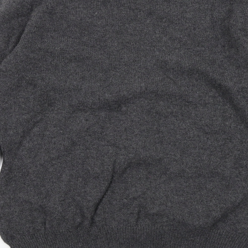 EWM Womens Grey V-Neck Wool Cardigan Jumper Size 14 - Size 14-16
