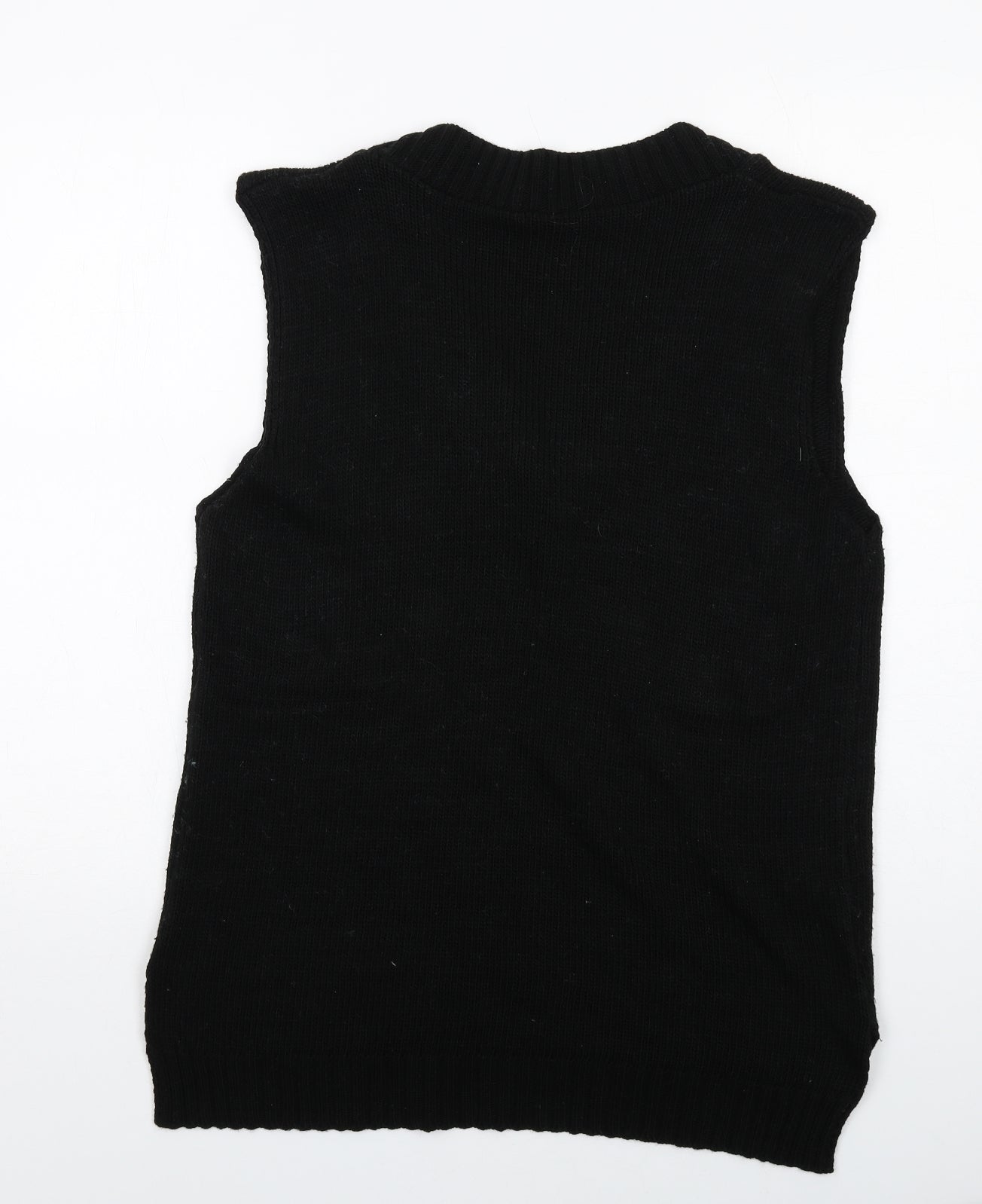 I SAW IT FIRST Womens Black V-Neck Acrylic Vest Jumper Size S