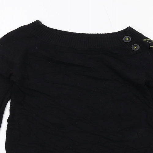 Diesel Womens Black Round Neck Nylon Pullover Jumper Size M