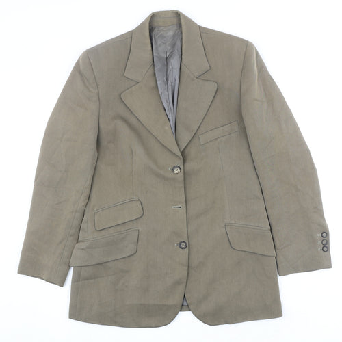 Thomas Burberry Womens Green Viscose Jacket Suit Jacket Size 12