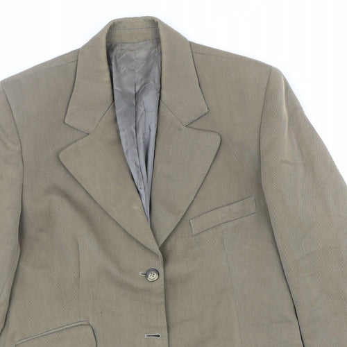 Thomas Burberry Womens Green Viscose Jacket Suit Jacket Size 12