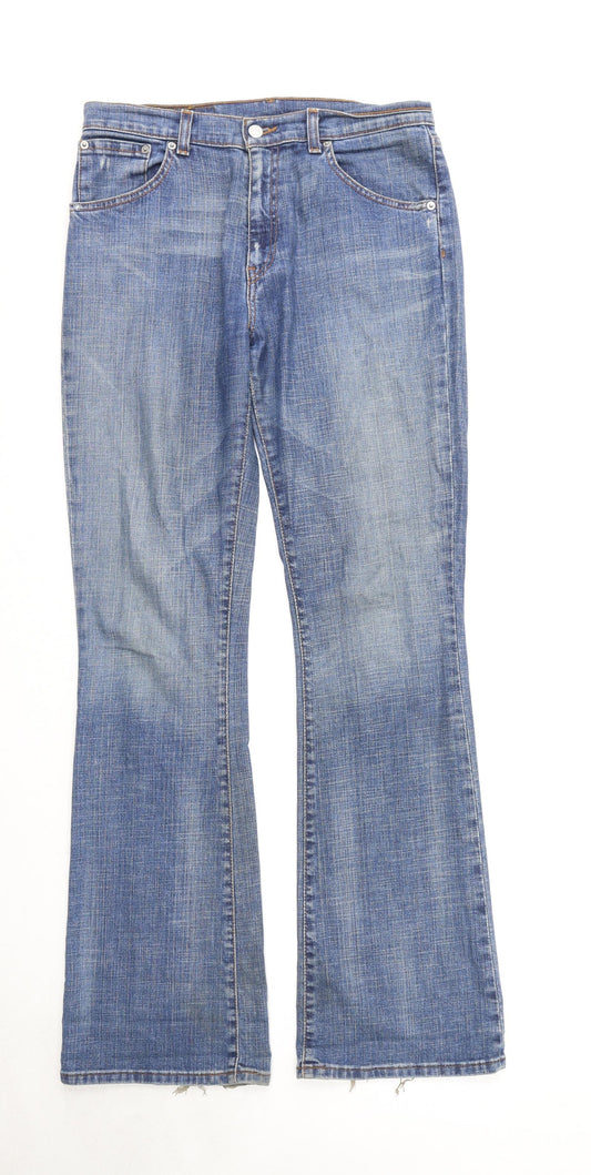 Levi's Womens Blue Cotton Bootcut Jeans Size 32 in L34 in Regular Zip