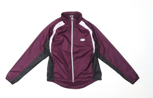 Crane Sports Womens Purple Windbreaker Jacket Size 12 Zip