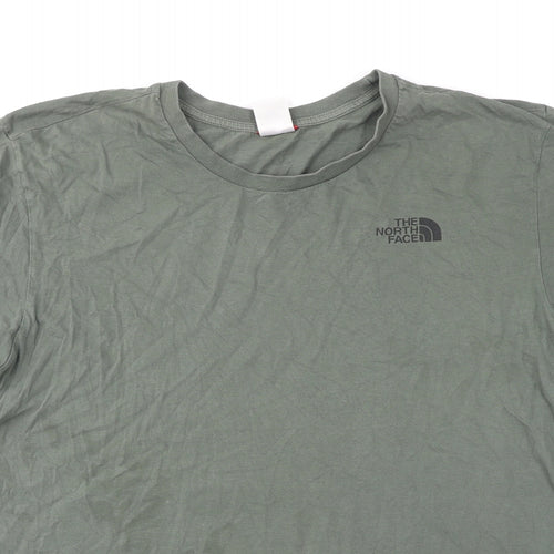 The North Face Mens Green Cotton T-Shirt Size L Round Neck