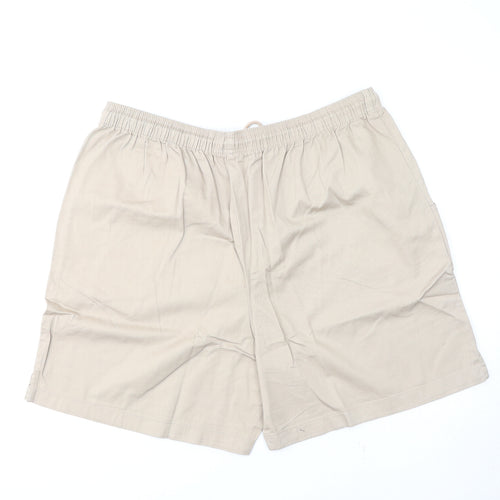 Classics Womens Beige Cotton Basic Shorts Size 24 L7 in Regular Drawstring