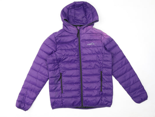 Freedom Trail Womens Purple Quilted Jacket Size 14 Zip