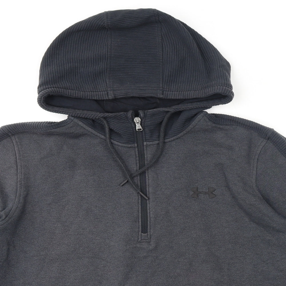 Under armour Mens Grey Cotton Henley Hoodie Size L