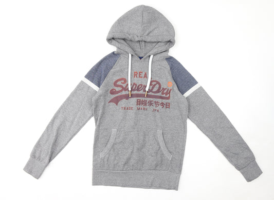 Superdry Mens Grey Cotton Pullover Hoodie Size XS