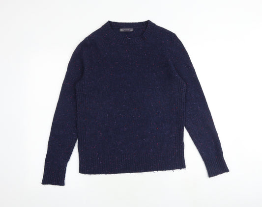 Marks and Spencer Womens Blue Round Neck Wool Pullover Jumper Size 10