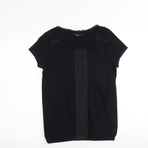 NEXT Womens Black 100% Cotton Basic T-Shirt Size 10 Round Neck