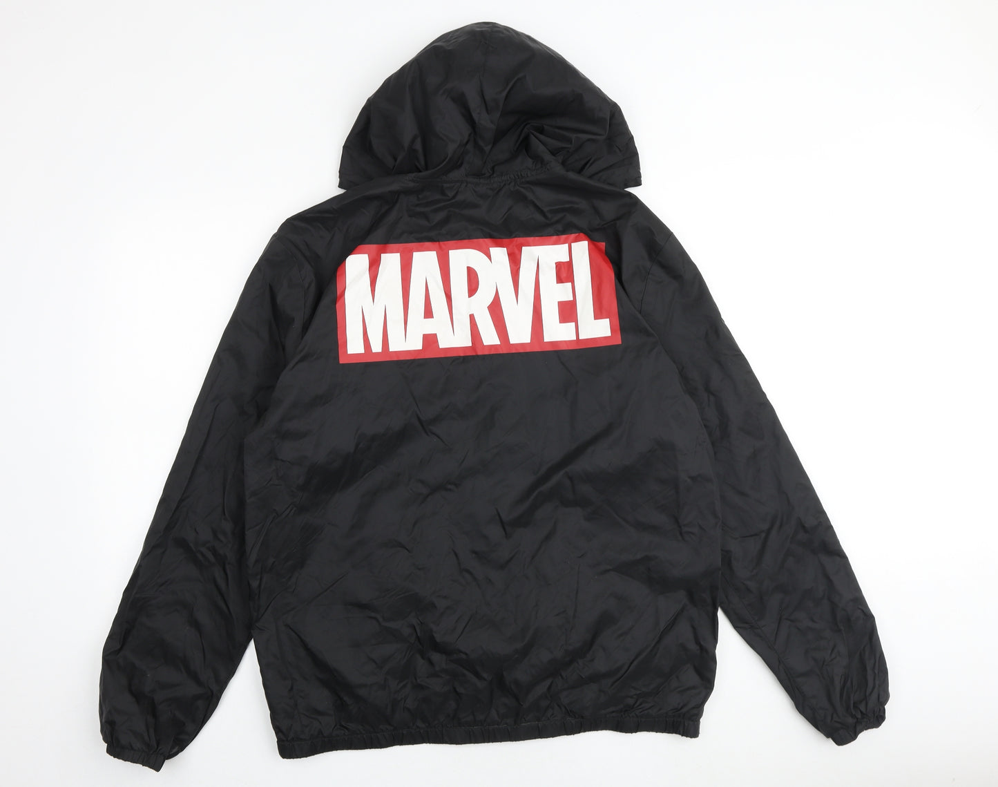 H&M Mens Black Jacket Size M Zip - Marvel