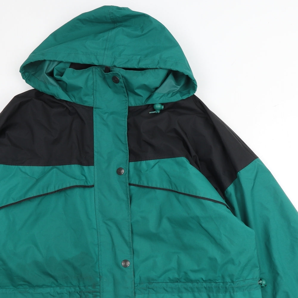 Outdoor Scene Mens Green Windbreaker Jacket Size XL Zip