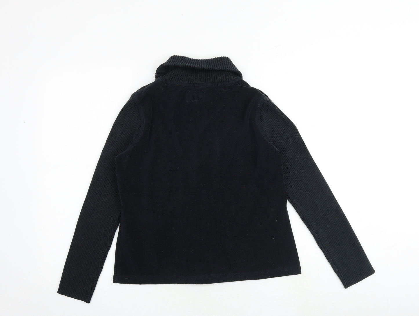 Per Una Womens Black Collared Polyester Full Zip Jumper Size M
