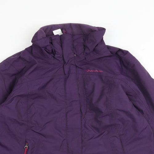Quechua Womens Purple Windbreaker Jacket Size XS Zip
