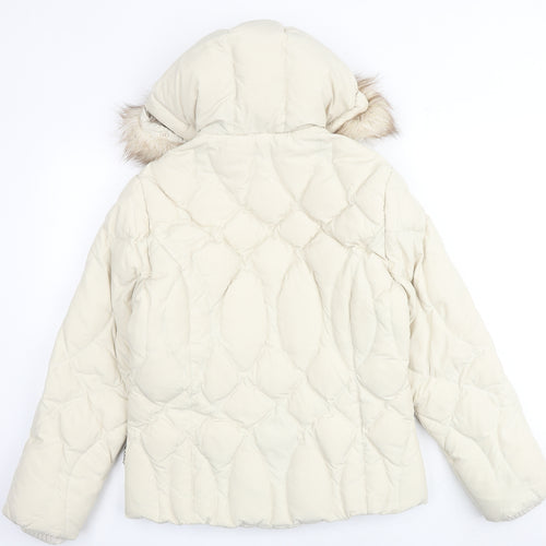 Per Una Womens Ivory Quilted Jacket Size M Zip