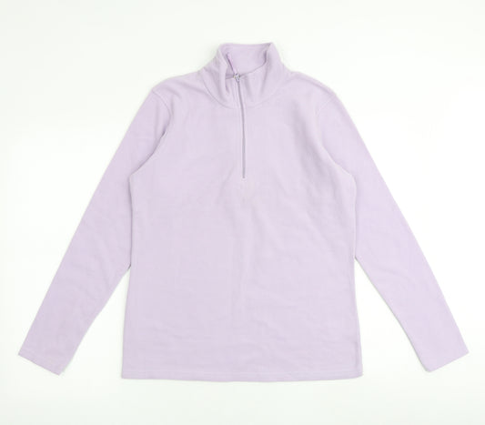 Mountain Warehouse Womens Purple Polyester Pullover Sweatshirt Size M Zip