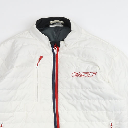Avalanche Womens White Quilted Jacket Size M Zip - French Ski Association - ESF, Ski Wear