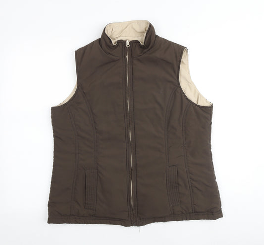 BHS Womens Brown Gilet Jacket Size 16 Zip
