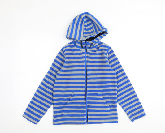 Mountain Warehouse Boys Blue Striped Jacket Size 9-10 Years Zip