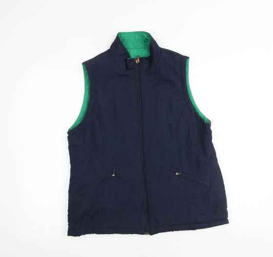DASH Womens Blue Gilet Jacket Size 14 Zip