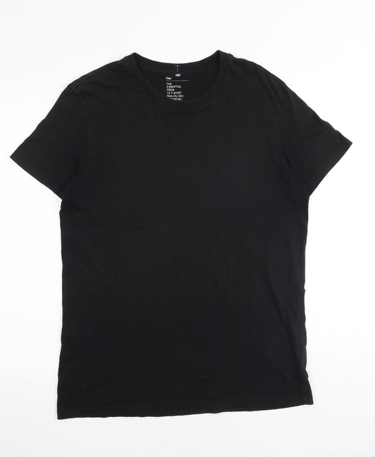 Gap Mens Black Cotton T-Shirt Size M Round Neck