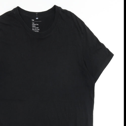 Gap Mens Black Cotton T-Shirt Size M Round Neck