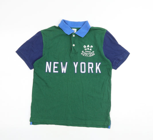 Gap Boys Multicoloured 100% Cotton Basic Polo Size XL Collared Button - New York