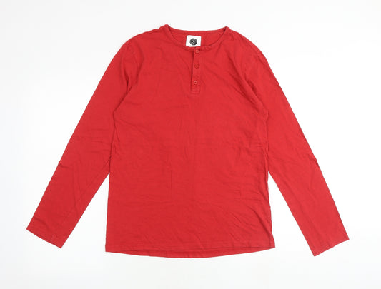 Symbol Essentials Mens Red Cotton T-Shirt Size M Round Neck