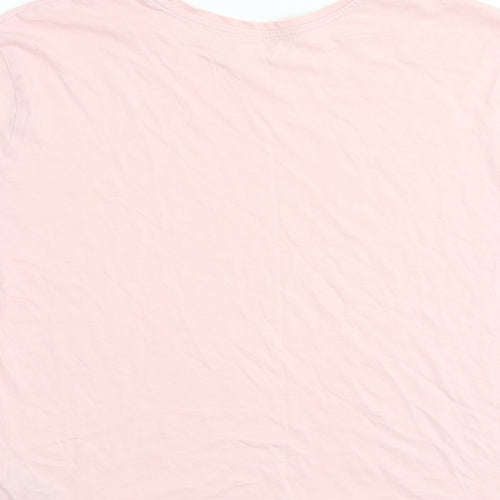 Marks and Spencer Womens Pink 100% Cotton Basic T-Shirt Size S Round Neck