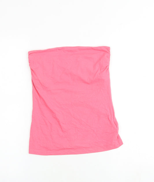 H&M Womens Pink Cotton Basic Tank Size S Off the Shoulder