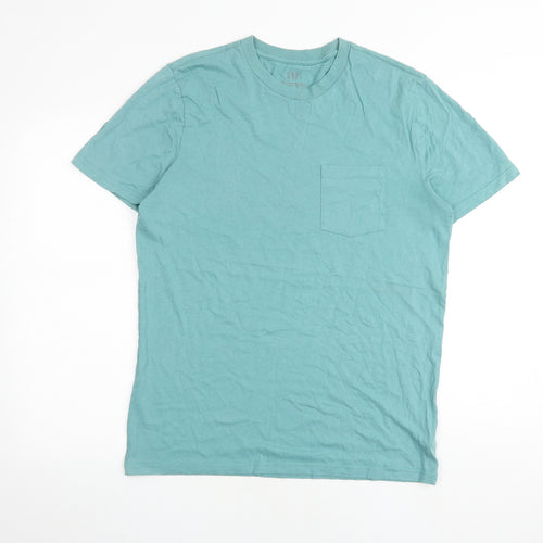 Gap Mens Green Cotton T-Shirt Size M Round Neck