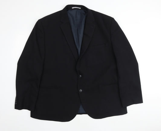 Marks and Spencer Mens Black Polyester Jacket Blazer Size 48 Regular