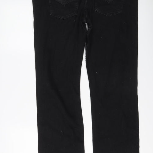 George Womens Black Cotton Straight Jeans Size 18 L30 in Regular Button