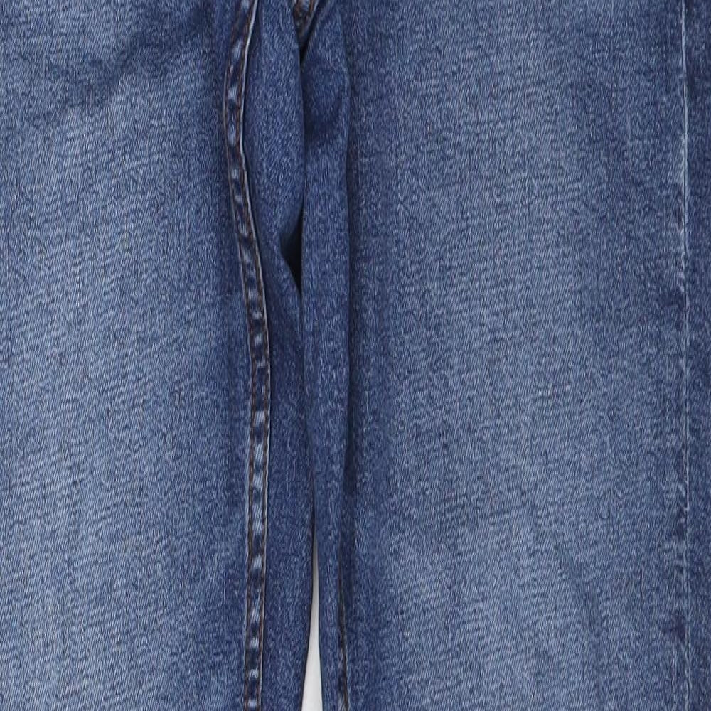 Pull&Bear Mens Blue Cotton Straight Jeans Size 30 in L30 in Slim Button