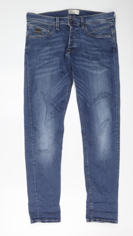 Voi Jeans Mens Blue Cotton Straight Jeans Size 32 in L31 in Regular Button