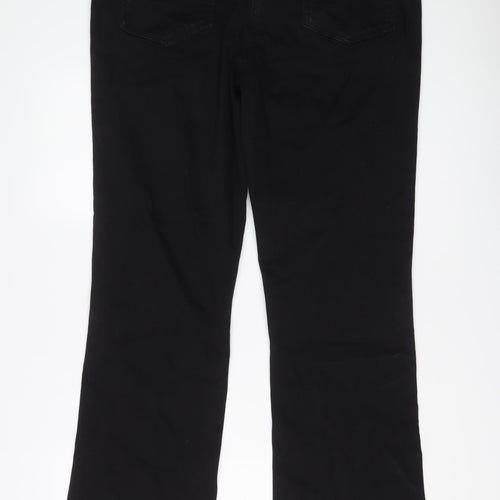 M&Co Womens Black Cotton Straight Jeans Size 16 L30 in Regular Button