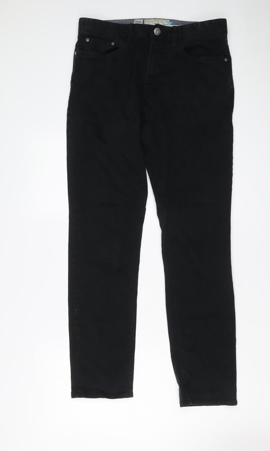 NEXT Womens Black Cotton Skinny Jeans Size 32 in L32 in Slim Button