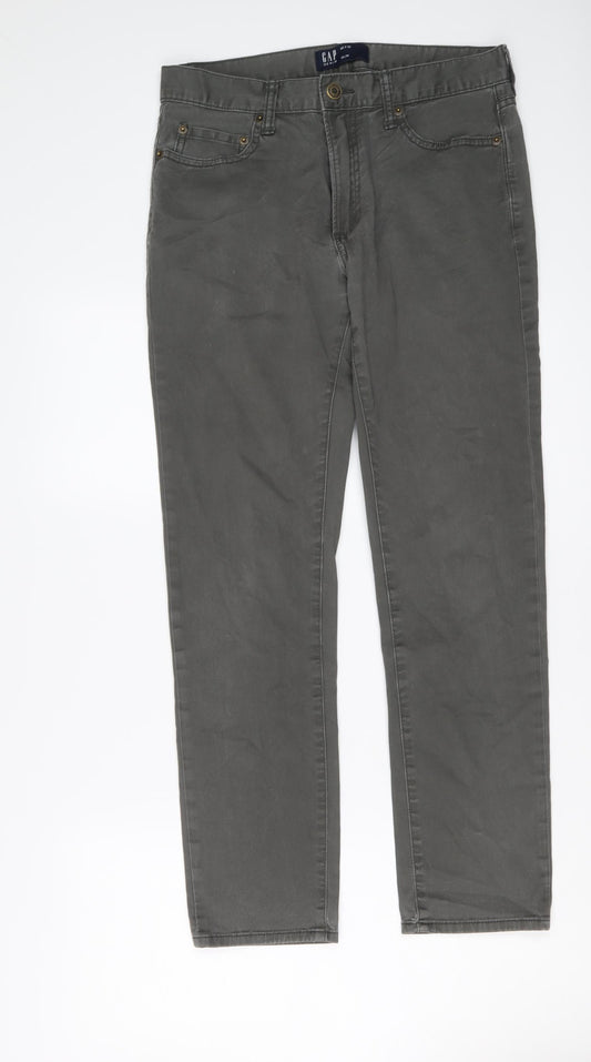 Gap Mens Grey Cotton Straight Jeans Size 29 in L30 in Regular Button