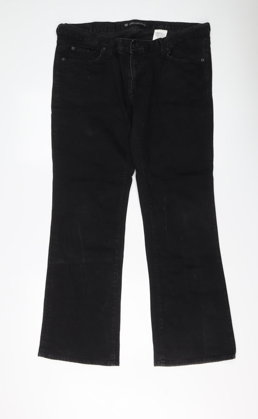 Gap Mens Black Cotton Bootcut Jeans Size 36 in L32 in Regular Button - Long Leg
