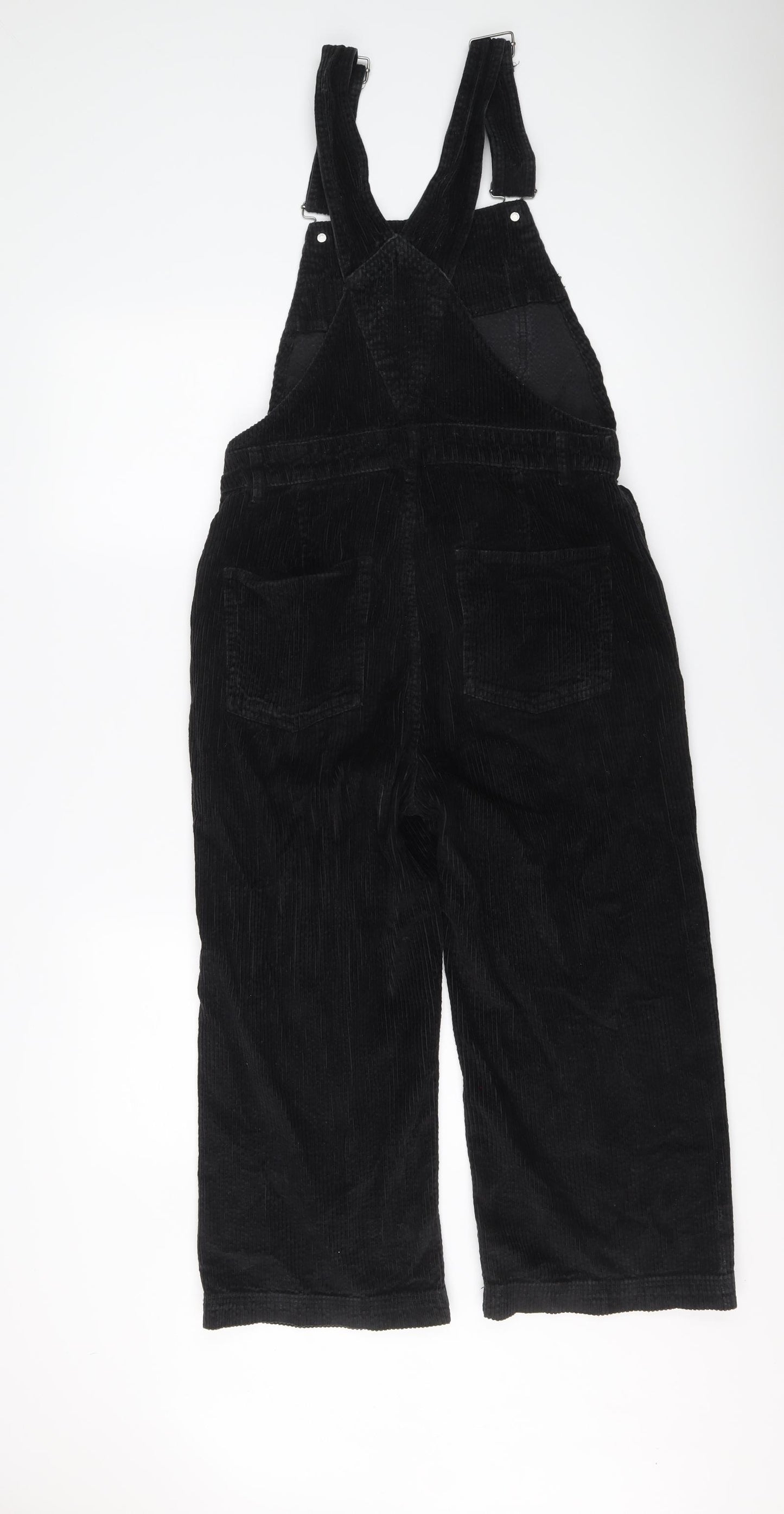 Fat Face Womens Black Cotton Dungaree One-Piece Size 10 Buckle