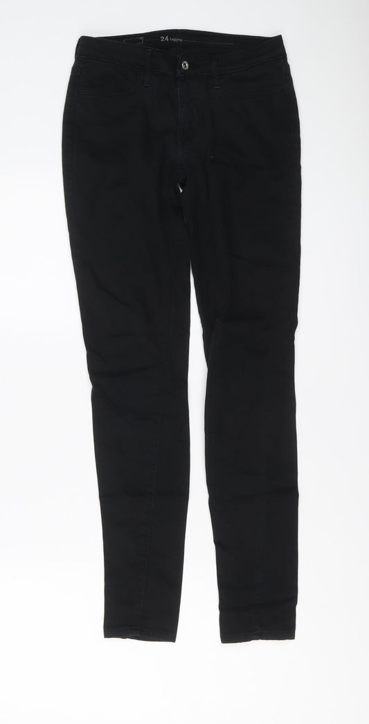 Levi's Womens Black Cotton Skinny Jeans Size 24 in L28 in Regular Button