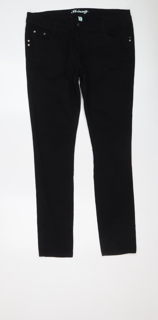 Denim & Co. Womens Black Cotton Skinny Jeans Size 18 L32 in Regular Button