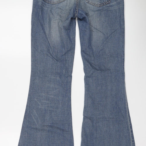 H&M Womens Blue Cotton Wide-Leg Jeans Size 27 in L30 in Regular Button