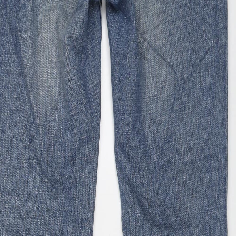H&M Womens Blue Cotton Wide-Leg Jeans Size 27 in L30 in Regular Button