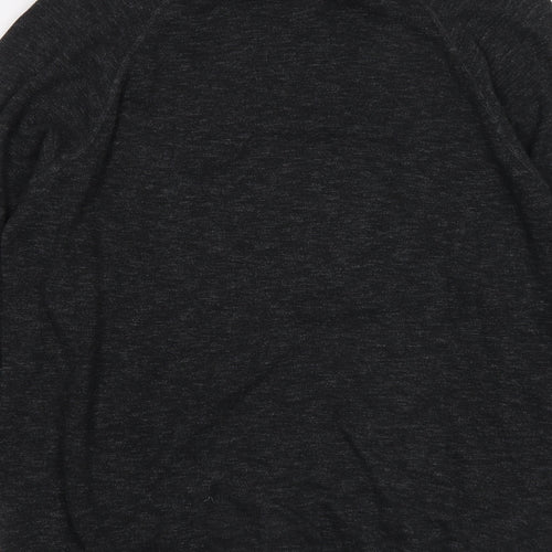 H&M Mens Grey Round Neck Cotton Pullover Jumper Size L Long Sleeve