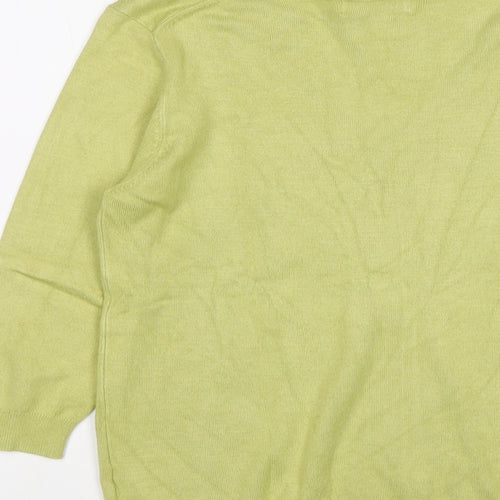 Marks and Spencer Womens Green V-Neck Viscose Pullover Jumper Size 10