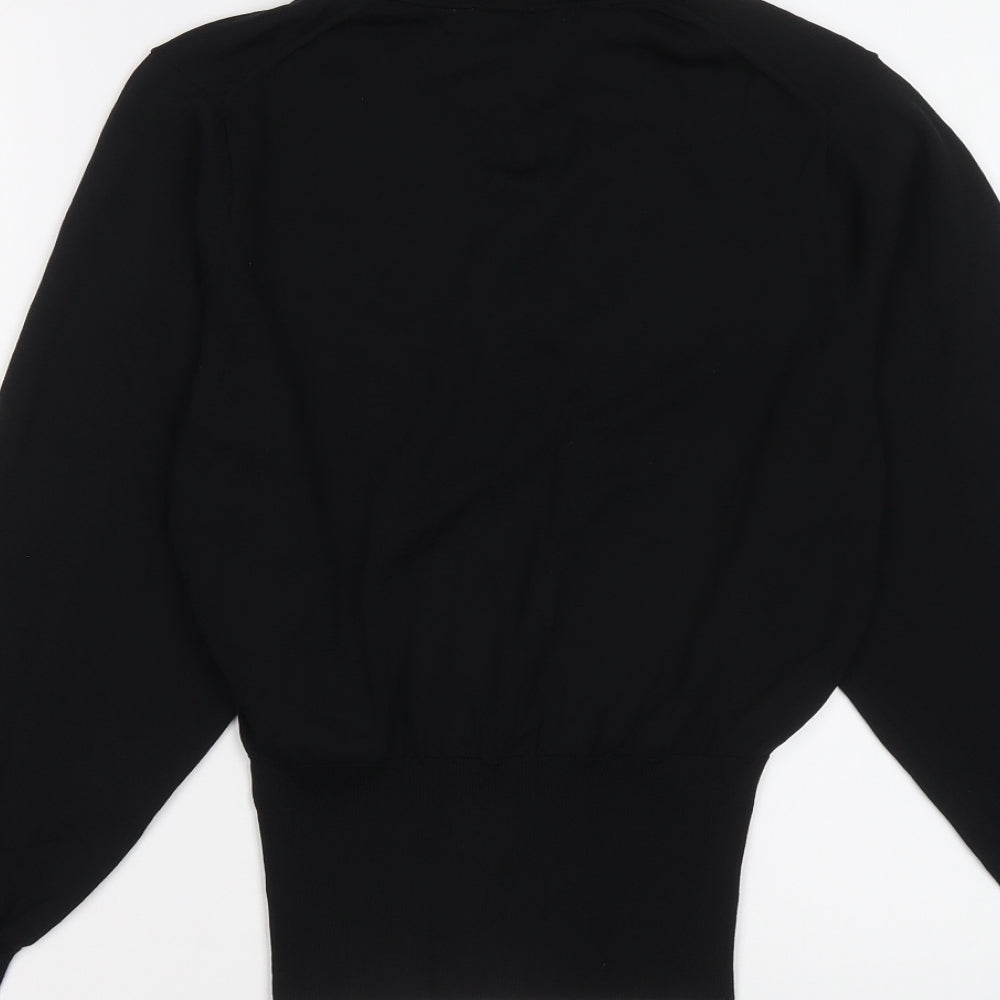 Uniqlo Womens Black Collared Viscose Pullover Jumper Size S