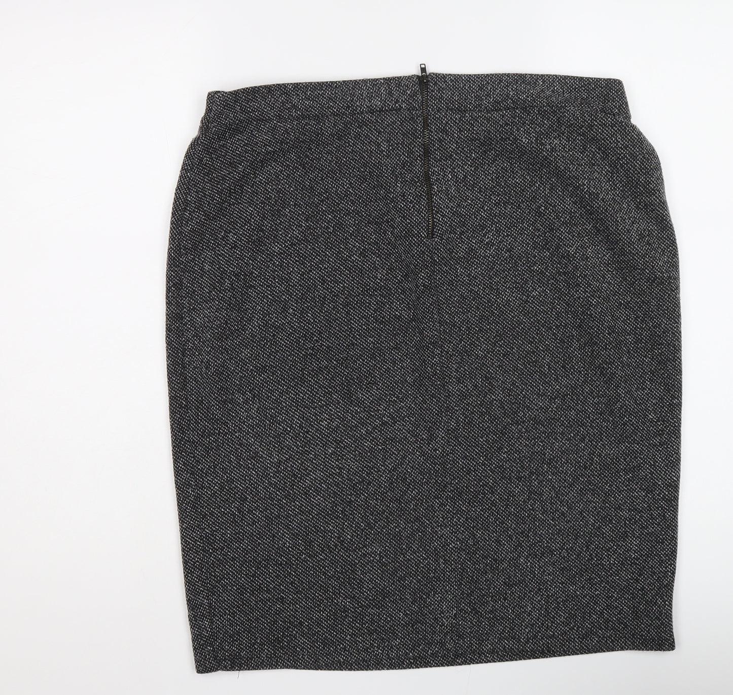 Dorothy Perkins Womens Grey Polyester A-Line Skirt Size 16 Zip